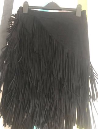Conjunto Zara negro flecos