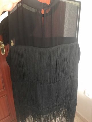 Conjunto Zara negro flecos