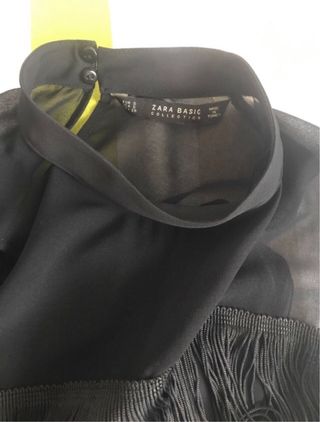Conjunto Zara negro flecos