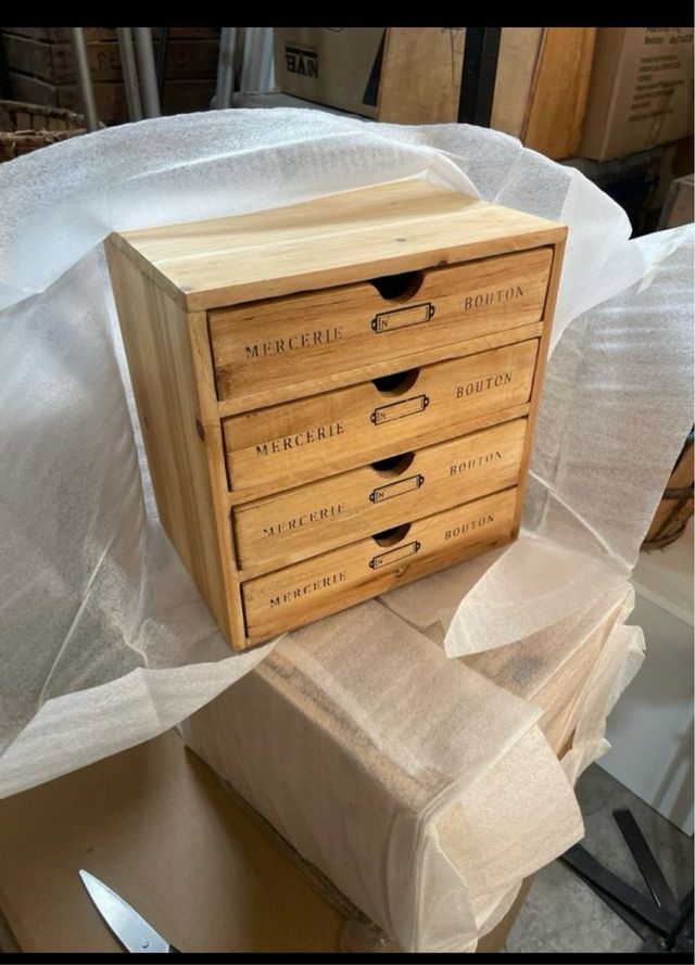 Mini cajonera madera 4 cajones