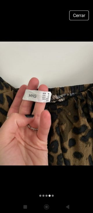 Blusa Leopardo Mango - Escote cuadrado o de corazo