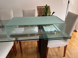 MESA DE CRISTAL PARA TELEVISION 80 cm x 40 x 18