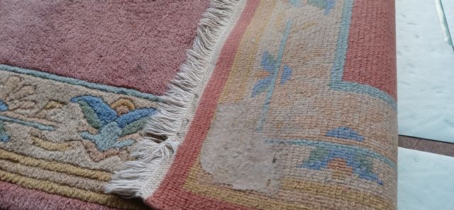 Alfombra lana beige-rosa