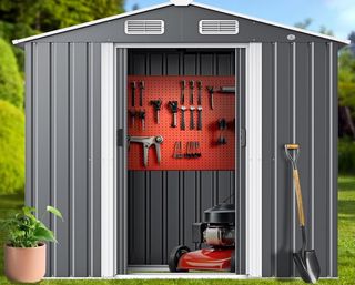 Caseta jardín metal gris 3,4m³