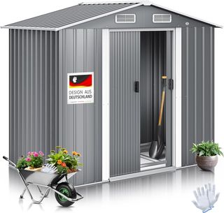 Caseta jardín metal gris 3,4m³