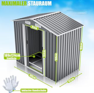 Caseta jardín metal gris 3,4m³