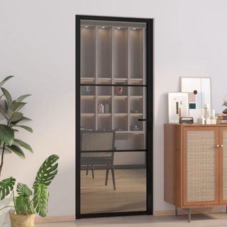 Puerta interior cristal negro 73x201cm