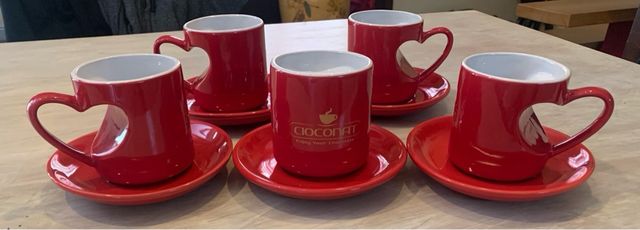 Set 6 Tazze Cioconat Cuore