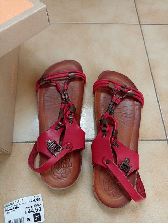 Sandali Porronet rossi tg 39