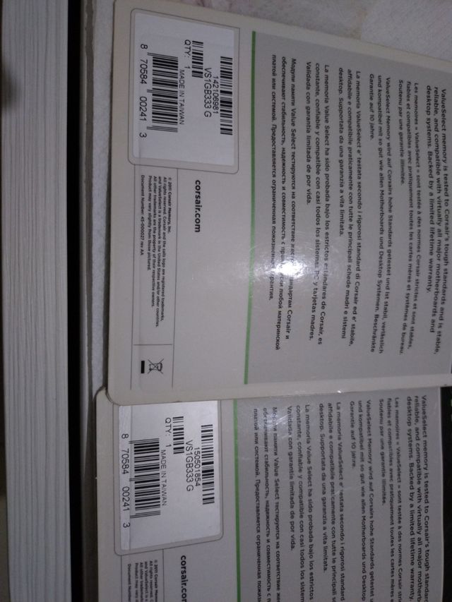 RAM Corsair ValueSelect 2x1GB DDR333