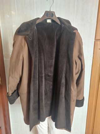 Abrigo marrón ante - Forro piel