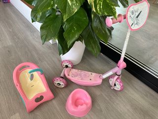 Lote juguetes niña: patinete + accesorios
