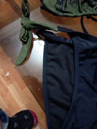 Bikini Negro y Verde Militar - Talla 44