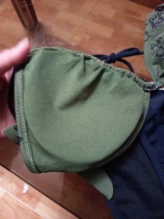 Bikini Negro y Verde Militar - Talla 44