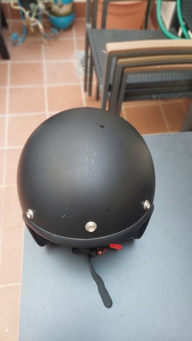 Casco moto vintage negro mate