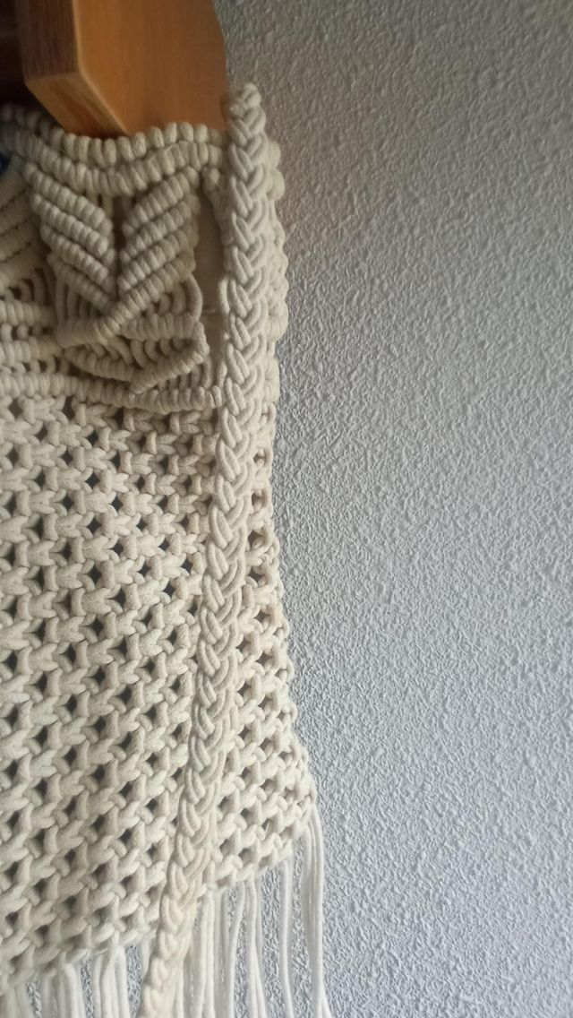 Bolso bandolera macramé beige