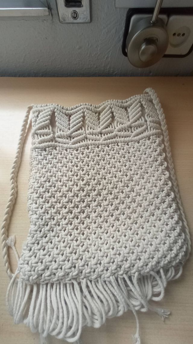 Bolso bandolera macramé beige