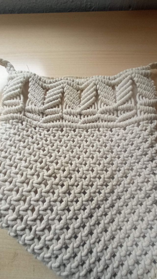 Bolso bandolera macramé beige