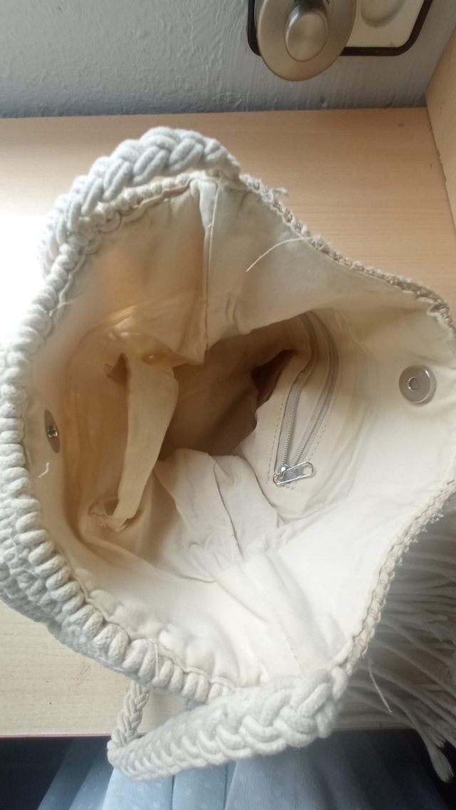 Bolso bandolera macramé beige