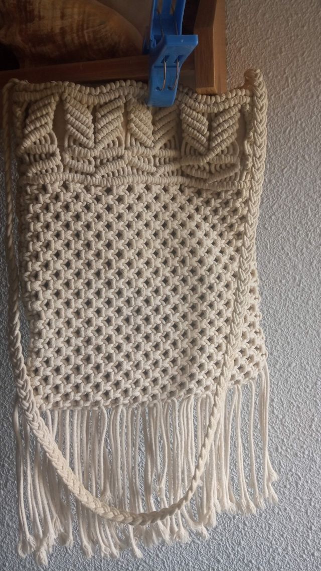 Bolso bandolera macramé beige
