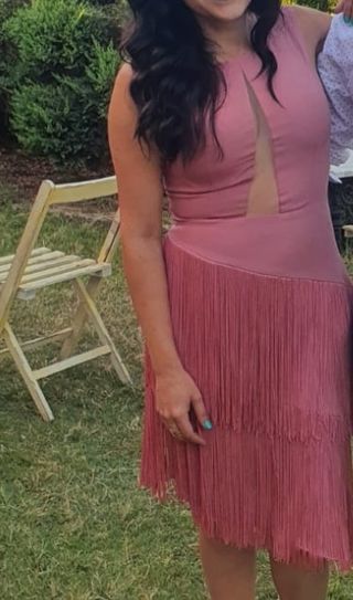Vestido fiesta flecos 