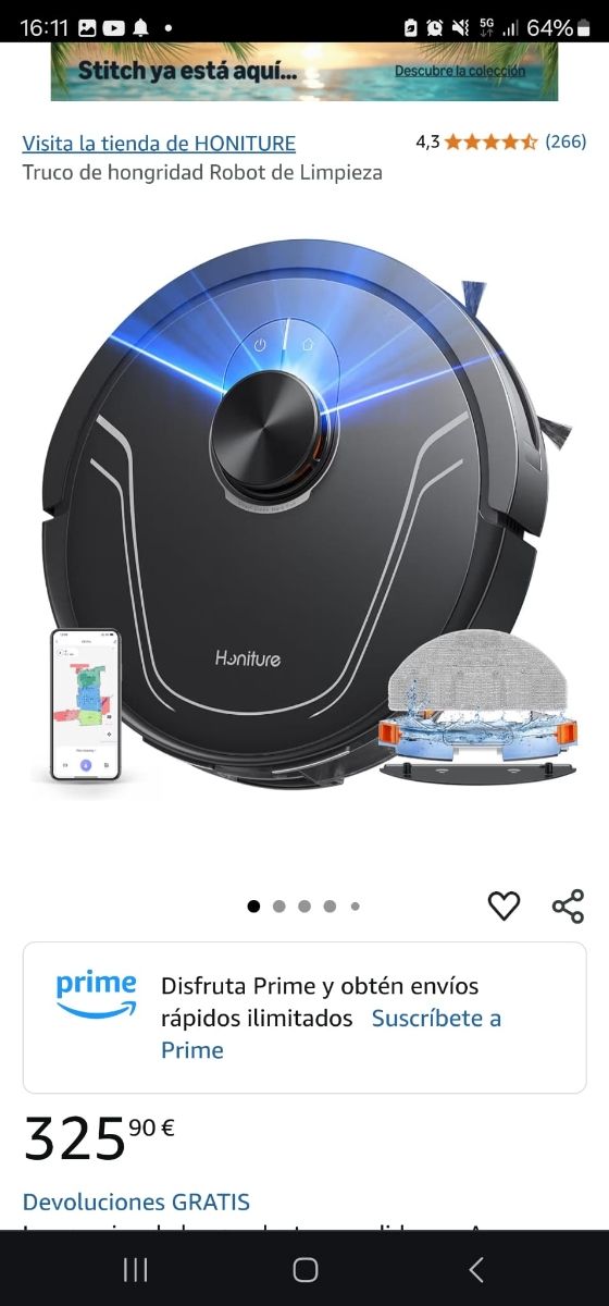 Robot aspiradora Honiture