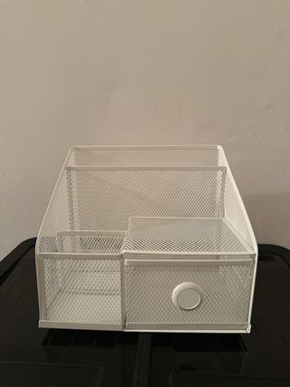 Organizador escritorio blanco metal