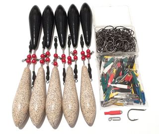 ⬆️ 12 Plomos de Pesca surfcasting,  grapas, anzuel