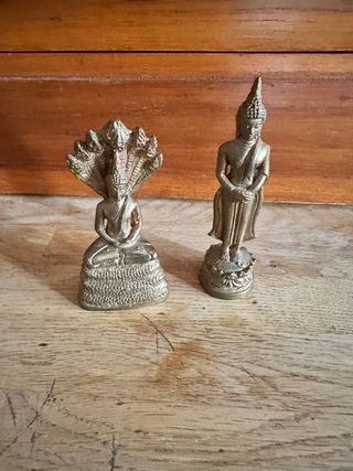 2 Statuette Buddha in ottone