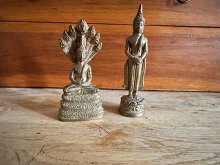 2 Statuette Buddha in ottone