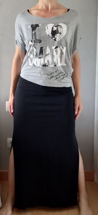 Falda larga negra - elegante