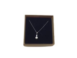 collar plata 925mm con piedra con circonita,perla 19 5cm
