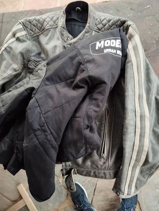 Chaqueta moto vintage cuero