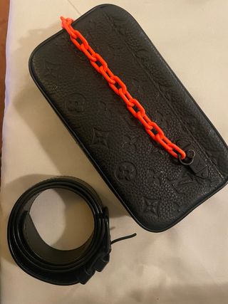 Louis Vuitton riñonera negra - naranja