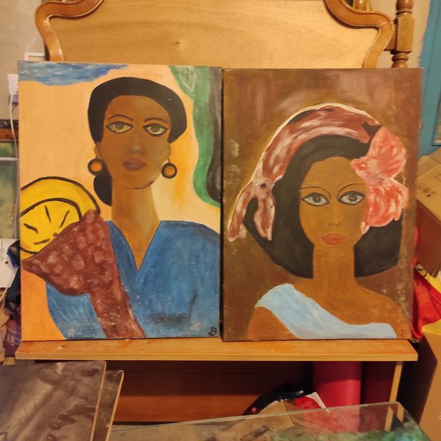 2 Cuadros Arte Mujer - Acrílico