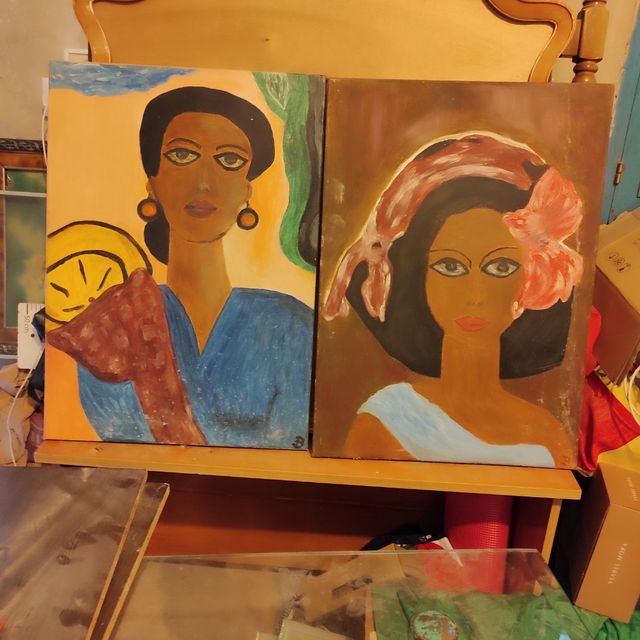 2 Cuadros Arte Mujer - Acrílico