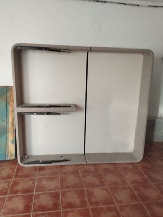 Cama almacenaje beige - cabecero + Colchón.
