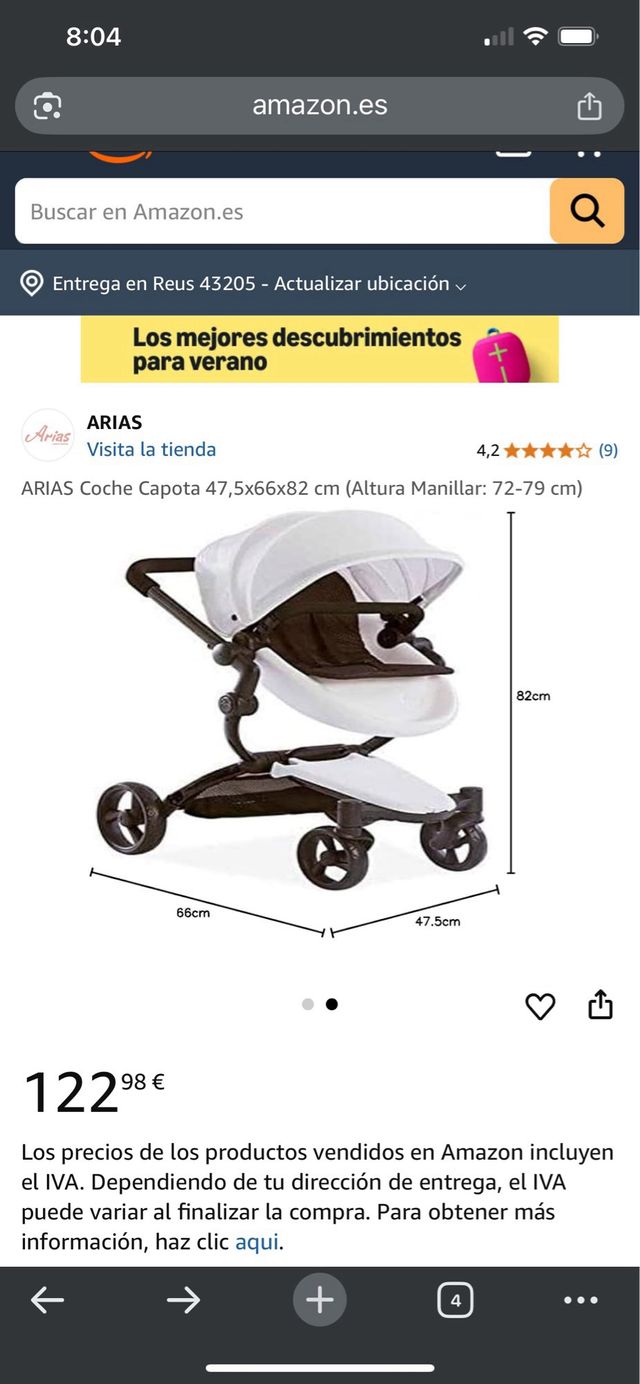Carrito muñecas  Arias: Blanco 