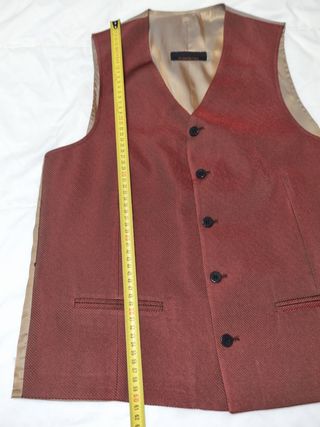 Chaleco negro-rojo ceremonia hombre