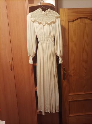 Vestido novia vintage beige