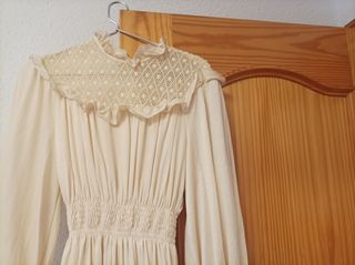 Vestido novia vintage beige