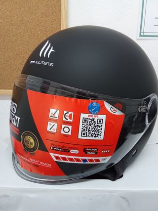 Casco MT Helmets Jet, Negro Mate