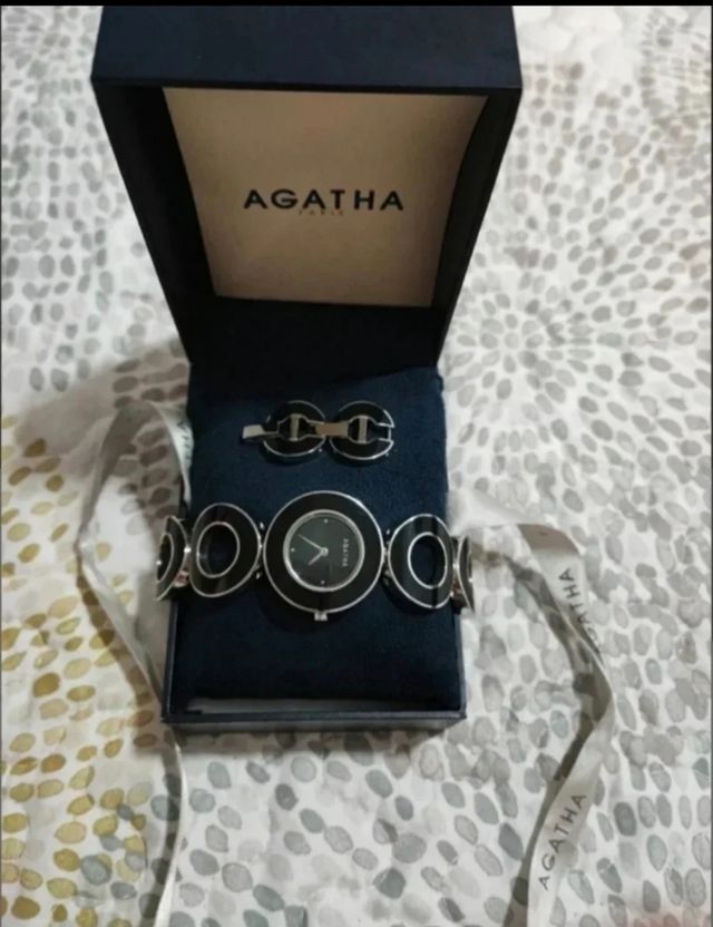 Reloj "Agatha Paris"- Negro y Plata