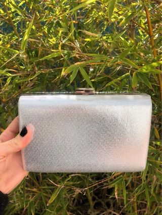 Clutch Argentata Brillantini Pochette