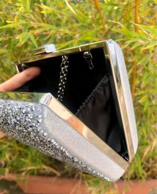 Clutch Argentata Brillantini Pochette