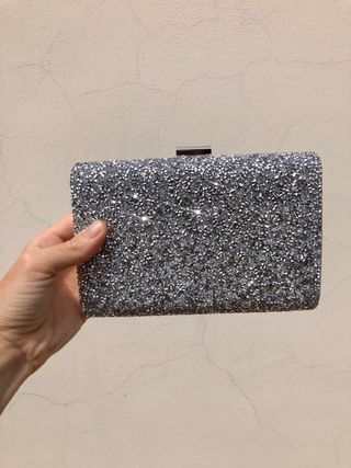 Clutch Argentata Brillantini Pochette