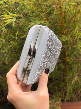 Clutch Argentata Brillantini Pochette