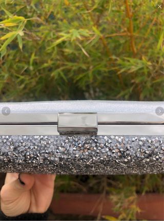 Clutch Argentata Brillantini Pochette