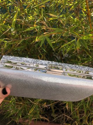 Clutch Argentata Brillantini Pochette