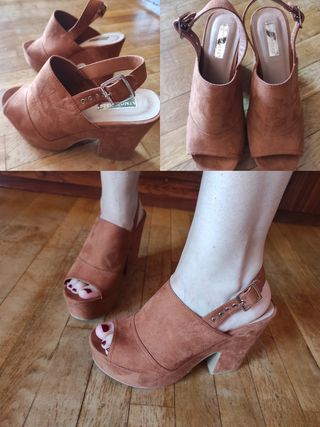 Sandalias plataforma marrón